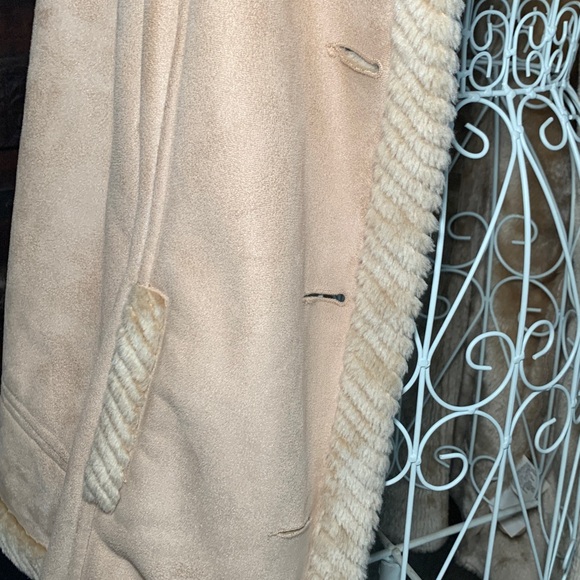 St. John's Bay Cream Teddy Jacket with Faux Fur size XL - Picture 7 of 8